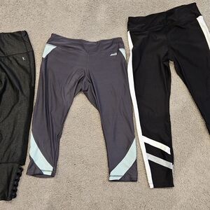 Three Womens Athletic Leggins.All Size Med.8/10. (2)AVIA /(1)Danskin.